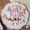 Moules Mirosie Baking Cake Moule Companion Magpie Bird Viets sur les branches Fleur Fondant Gâteau Silicone Moule Cake Decoration Accessoires