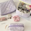 2024 New Berry Color Plaid Bag Cosmetic Sag