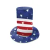 Basker Independence Day Hat Cotton Blue High Bucket Cap Star Print Fedoras Holiday Party Cosplay Costume Carnival Festival