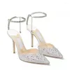 Casual Shoes Own Crystal Chain High Heels Pointed Stiletto Heel Wedding Sandals