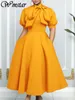 Party Dresses Wmstar Plus Size For Women Elegant Fashion Office Lady With Bow Maxi Dress In Summer Clothes Wholesale Drop