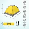 Dome de duas pessoas Tent-Rain Fly Carry Bag- Facil de fácil configuração para acampar Festivais de Música ao ar livre de caminhada por Wakeman 240422