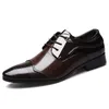 Casual Shoes Men skóra 2024 koronkowy strój formalny luksusowy biznes Oxford Office Wedding Size 38-49