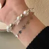 Joyería de beso de cuentas para mujer harajuku cristal estrella pulsera de perlas de perlas y2k kpop accesorios de cadena ajustable pulseras regalo