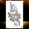 S1QW Tattoo Transfer Henna Lotus Tijdelijke tattoo voor vrouwen nep sieraden ketens zwarte bloem body art abstract tatoo sticker transfer meisje tattoo 240427