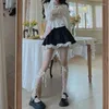 Röcke sexy Spitze Patchwork Mini für Frauen Japanisch süße süße schwarze Falten -Tennisrock Frau Y2K High Taille Lolita Kuchen