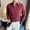 Herren Casual Shirts Sommer Retro Leinenhemd für Männer schlank Fit Langarm Business Kleid Social Party Tuxedo Bluse Kleidung 2024