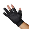 Accesorios 1 pares de pesca de invierno 3 dedos Guantes de cuero antideslizante Guantes de color cálido PU sin dedo para pescar en bicicleta al aire libre Sport