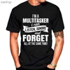 T-shirts voor heren Ik ben een multitasker die interessante taal gebruikt om T-shirts af te drukken voor mannen en vrouwen modieuze grafische straatkleding zomer korte mouwen t-shirtsxw