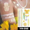 Tattoo Transfer wasserdichte temporäre Tattoo Aufkleber Metall Gold Silber Blau Mandala Armband Schmuck Blitz Tatto Frauen Henna Körperkunst falsch Tatoo 240426