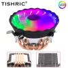 Pads TISHRIC 4 Heatpipes CPU Air Cooler 4 Pin PWM Fan RGB CPU Cooler Heatsink AM3/15x/2011/x99 Processor Cooler CPU Cooling Fan