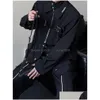 Giacche da uomo camicie da uomo techwear uomini camicette hip hop scarkwear punk black maniche lunghe abbottonati maschio zipper harajuku giapponese streetw otp6d