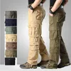 Men's Pants Plus Size 44 Spring/Summer Mens Cotton Cargo Pants Mens Multi Pocket Mens Casual Jogging Pants MensL2404