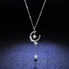 Sterling 1 Mosan Diamond Necklace Womens Fashion Star Moon Tassel Sier Pendant Collar Chain
