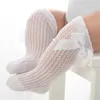 Skarpetki dla dzieci urocze bownot niemowlęce skarpetki bawełniane łuki Dziewczyny Knee Socks Spring Summer Siatka Dziecięce niemowlę Knee Socks Sokken 0-2y