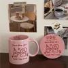 Design d'origine rose mignon tasse en céramique à sauter la corde de corde à tasse de dessin animé boîte cadeau en céramique tasse en céramique