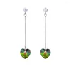 Boucles d'oreilles Stud Huami Heart Zirconia pendentif Luxury Rimestone pour femmes bijoux bijoux de la Saint-Valentin pour petite amie