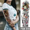 Trasferimento tatuaggio a braccio grande braccio tatuaggio giapponese onda giapponese impermeabile temporanea adesivo tatuaggio tocco di pavone uomini full tigre tigre tigre tatoo body art women 240426