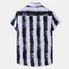 2021メンズルーズフィッティングカジュアルなスリムフィットプリントシャツ半袖シャツ
