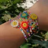 Beaded ZX Bohemian Handmade Flower Armband Womens Justerbar pärlkedjes charm grossistsmycken