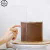 Moldes Raspador de bolo de acrílico pente pente transparente de manteiga fondant gentil com bancada de cobertura de gelo decoração de arestas de decoração de assado retangular mais suave