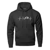 Sweatshirts heren hoodies sweatshirts berg hartslag hoodie heren sweatshirt sound ray chart hoodie winter en herfst gedrukt zwart grijs sweatshirt 240425