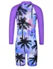 Kvinnors badkläder Baohulu Girls Swimsuit 3-10 år UPF 50 UV Sun Protective One Piece With Zipper Rash Guard Beachwear