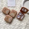 Contact Lens Accessories Fashion Migne Pink Little Bear Rabbit Duck Portable Contact Contact Case for Women Travel Support avec Mirror Contact Lenses Box D240426