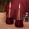 Candele Candele Romantico Lampada in vetro Olio da pranzo Tavolo da pranzo Accessorio Cone Accessorio Pyramide Idee per feste di compleanno del cherosene