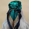 Bandanas Durag Four Seasons Beach Kerchief 2023 New Sunset Silk Headband Womens Popular Design Headband Luxury 70X70CM Square Scarf 240426