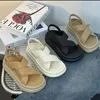 Casual schoenen elasticeerde kruis open-tenen sandalen dames 2024 zomer dik zool mode strand Roman