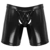 Apri uomini biancheria intima lucida in latex metallico in lattie in lattie erotica boxer aperta boxer rimovibile shorts boxer biancheria intima da boxer