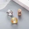 2024 Four Leaf Clover Cleef Pierścień Kalejdoskop Pierścienia dla kobiet 18K Gold Silver Diamond Pierścień Pierścień Luksusowy Pierścienie Walentynki Party Prezentacja Biżuteria