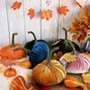 Party Decoration Velvet Pumpkins Fall DIY Handmade Super Soft Stuffed Small Artificial Cute Pumpkin Foam Halloween Thanksgiving Decor