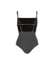 Set Black and White Stripes Bikini Sets Swimsuit & Skirt Women One Piece Translucent Brazilian Holiday Swimwear Beach Bathing Suits