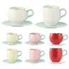 Tasse de boire à la tulipe de cafetière avec soucoupe tasse de tasse de thé en forme de céramique pour le thé de l'après-midi à la maison