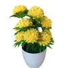 Decoratieve bloemen 1 pc kunstmatige chrysanthemum bonsai potplant landschap huis bloemendecor