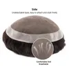 Synthetic Wigs Mens Bread Box New Toupee 100% Natural Hair Wig Thin Single NPU Artificial Q240427