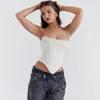 Женские танки Camis Sexy Slim Pearls Corset Bustier Top Top Top Color Tops Tops Y2K Tube