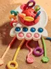 Mobiles # Montessori Baby Toys Crab Mand Finger Press Pull Toy Development Sensory Toys 6 12 mois Silicone Detchs for Baby Rattle Toy D240426