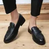 Chaussures habillées Business Men Formal Wear Lace-up Derby Round Toe Black Luxury Italien