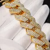 Bijoux hip hop 10k Gold Diamond Collier Bracelet Iced Out VVS Moisanite Cuban Link chaînes pour hommes