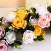 Flores decorativas 1pc Arranjos florais de buquê decoração de festa de casamento artificial Decorações de mesa de mesa Rose Ball Silk Flor