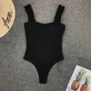 2021 Vintage Swimsuit Women One Piece Ruffle Strap Swimwear Femenina Monokini Monokini Palas de baño Suites de baño con trajes negros