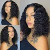 Synthetic Wigs Adhesive free wig short wave Bob 12A Malaysian lace front human hair wet twisted curly 13x4 Q240427