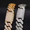 20 mm op maat gemaakt 925 zilvergouden vergulde moissaniet diamant VVS Moissanite Cuban Link Chain