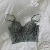 La maternité intime le soutien-gorge brodé tridimensionnel Sexy en dentelle de poisson osset corset élargi avec un anneau en acier 2/1 Half Cup Balette Underwear D240426