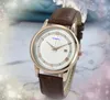 Luxus drei Stiches Quarz Chronographen Uhren Männer Frauen Automatische Tageszeit Uhr Zeituhr Kuh Lederband Business Butterfly Serie Uhr Reloj Hombre Geschenke