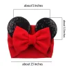 Baby Velvet Hair Belt Solid Color Hairpin Sequin Glitter Big Bow Clips Mouse Ear Wide Boutique Headband kids Girl Hair Accessories LL
