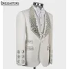 UOMINI A SUI DUE pezzi perle perle perle da sera Blazer Groom Wear Man Suet Man Blazerman Suit (giacca + pantaloni + gilet)